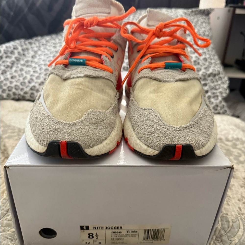 Adidas Originals - Nite Jogger Shoes - Cream and Orange